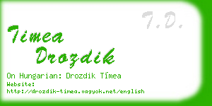 timea drozdik business card
